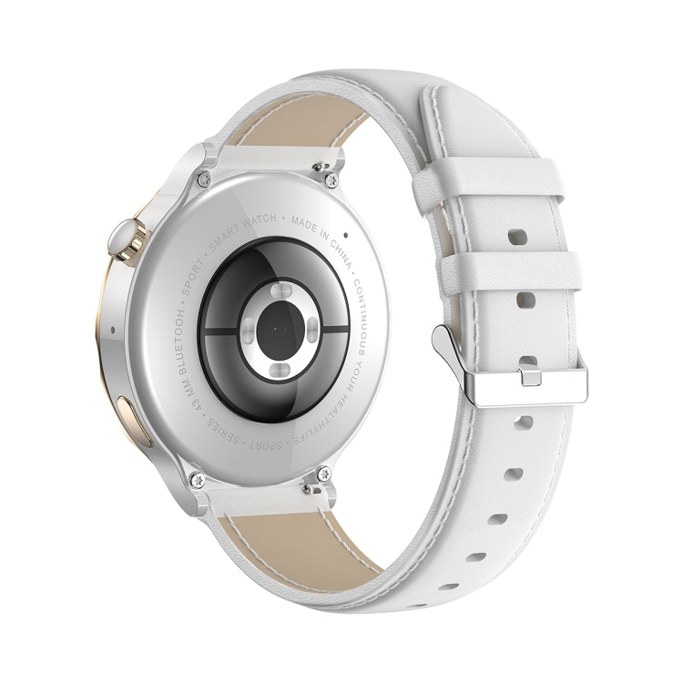Ochstin 5HK43 1.32 inch Round Screen Smart Watch Supports Bluetooth Call Function/Blood Oxygen Monitoring, Strap:Leather