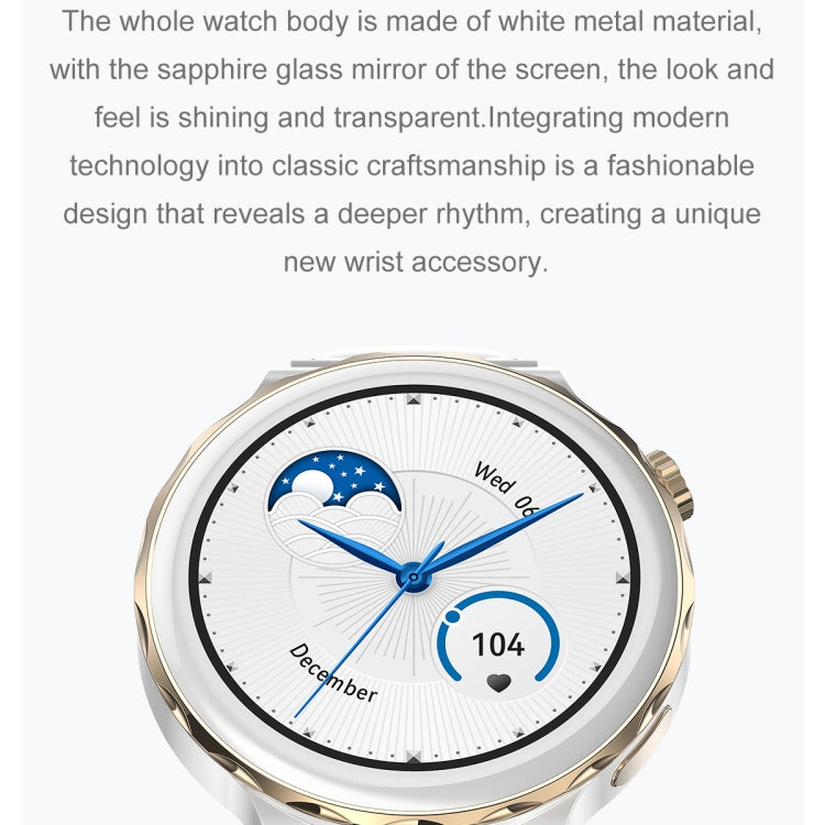 Ochstin 5HK43 1.32 inch Round Screen Smart Watch Supports Bluetooth Call Function/Blood Oxygen Monitoring, Strap:Leather