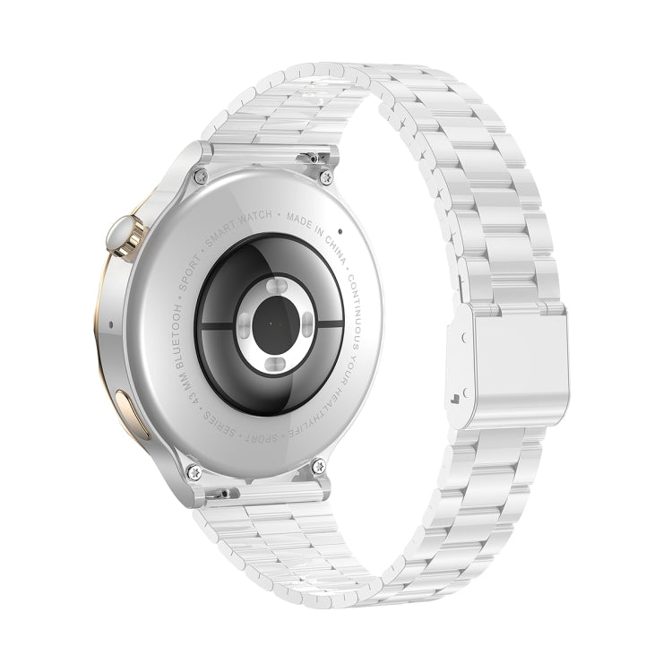 Ochstin 5HK43 1.32 inch Round Screen Smart Watch Supports Bluetooth Call Function/Blood Oxygen Monitoring, Strap:Steel