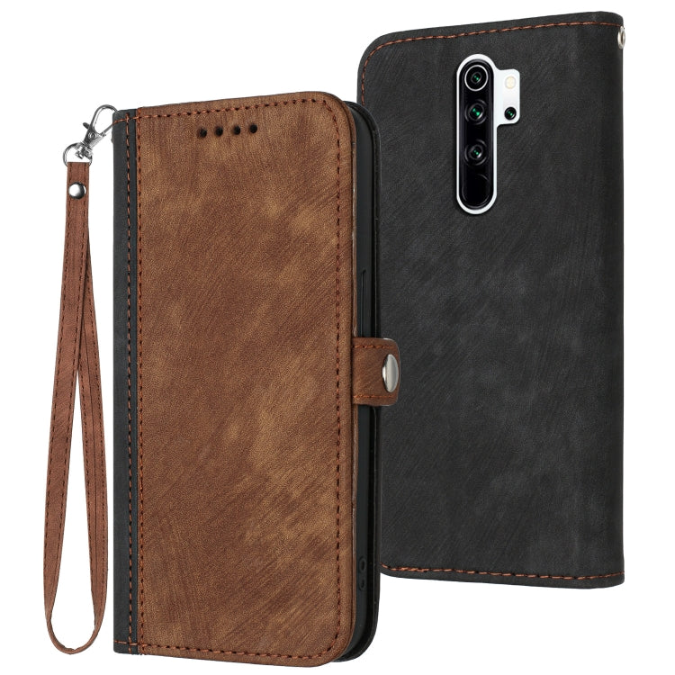 For Xiaomi Redmi Note 8 Pro Side Buckle Double Fold Hand Strap Leather Phone Case