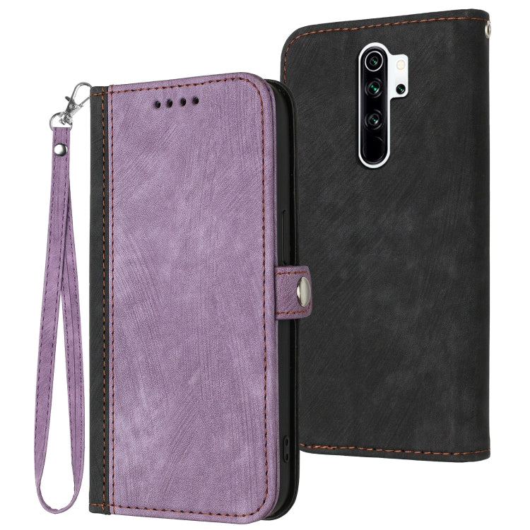 For Xiaomi Redmi Note 8 Pro Side Buckle Double Fold Hand Strap Leather Phone Case