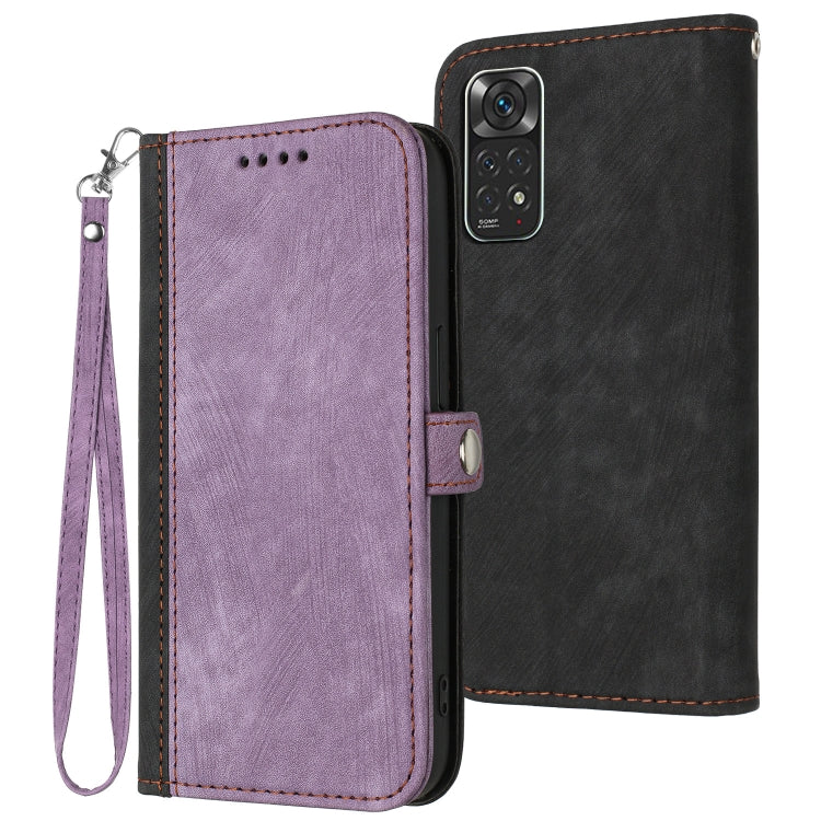 For Xiaomi Redmi Note 11 4G Side Buckle Double Fold Hand Strap Leather Phone Case