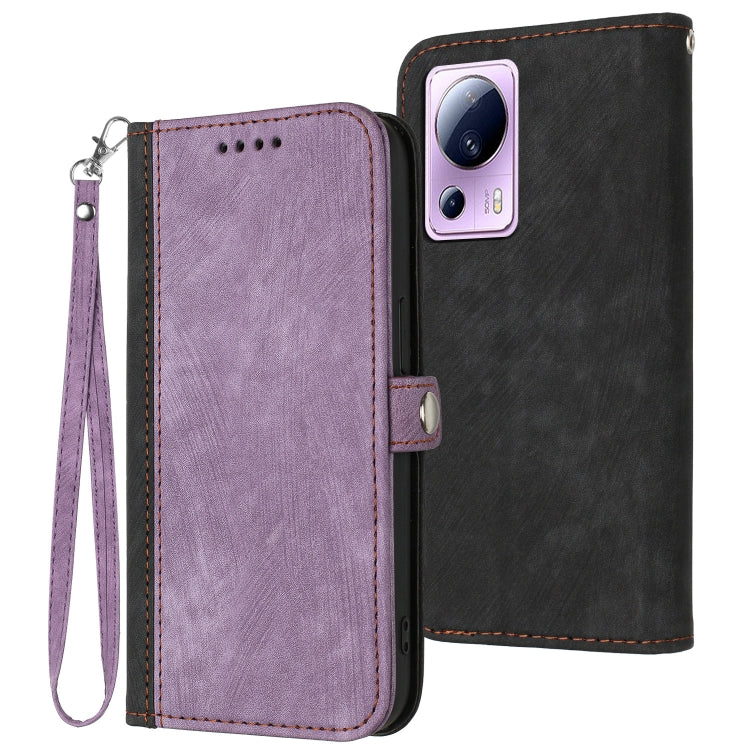 For Xiaomi Civi 2 Side Buckle Double Fold Hand Strap Leather Phone Case