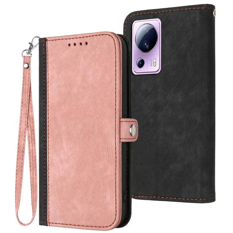 For Xiaomi Civi 2 Side Buckle Double Fold Hand Strap Leather Phone Case