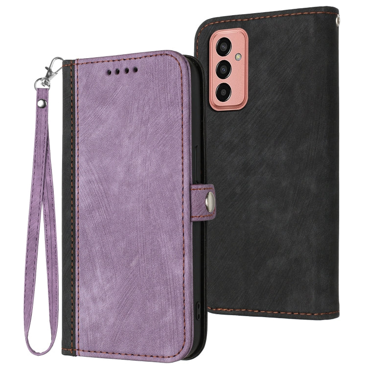For Samsung Galaxy M13 Indian / F13 Side Buckle Double Fold Hand Strap Leather Phone Case
