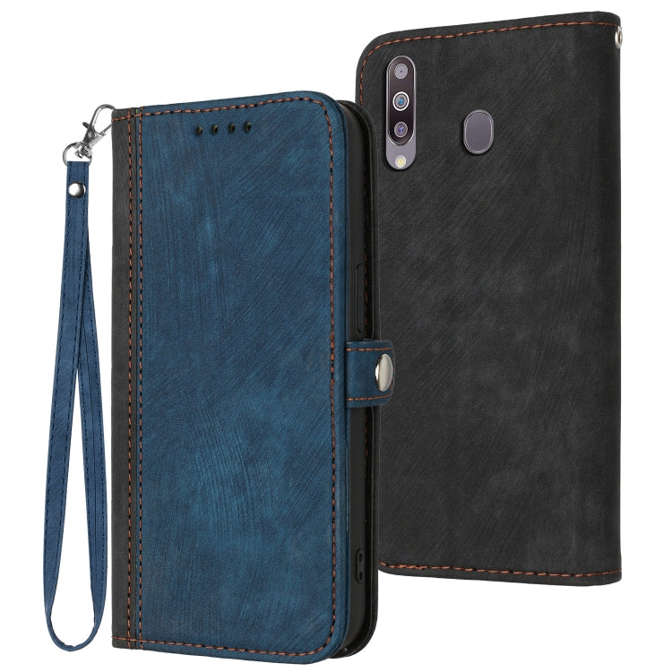 For Samsung Galaxy A20s Side Buckle Double Fold Hand Strap Leather Phone Case