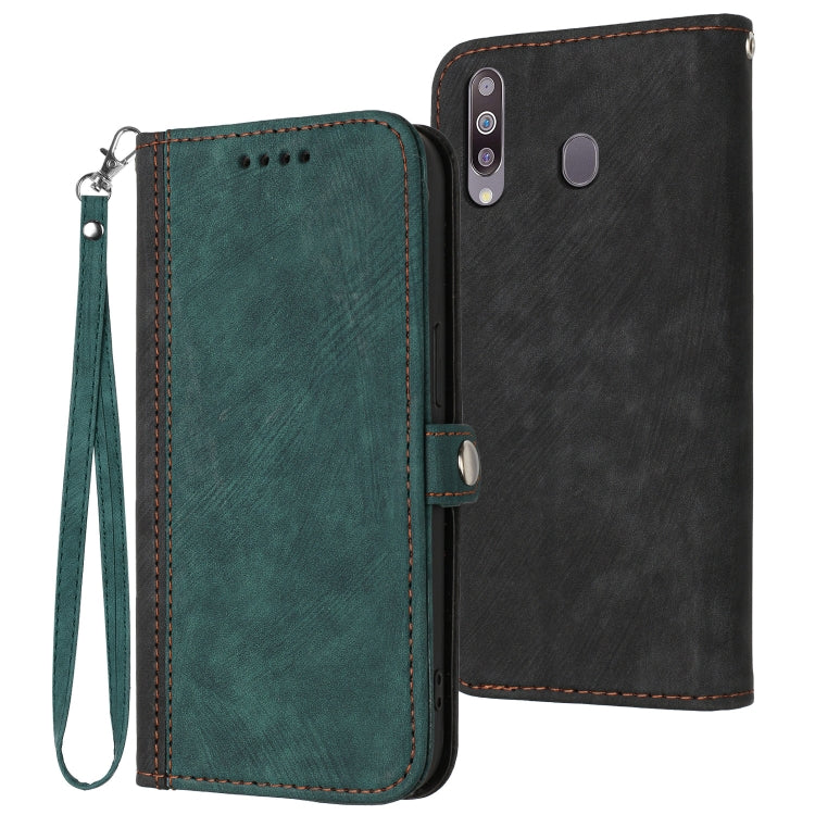 For Samsung Galaxy A20s Side Buckle Double Fold Hand Strap Leather Phone Case
