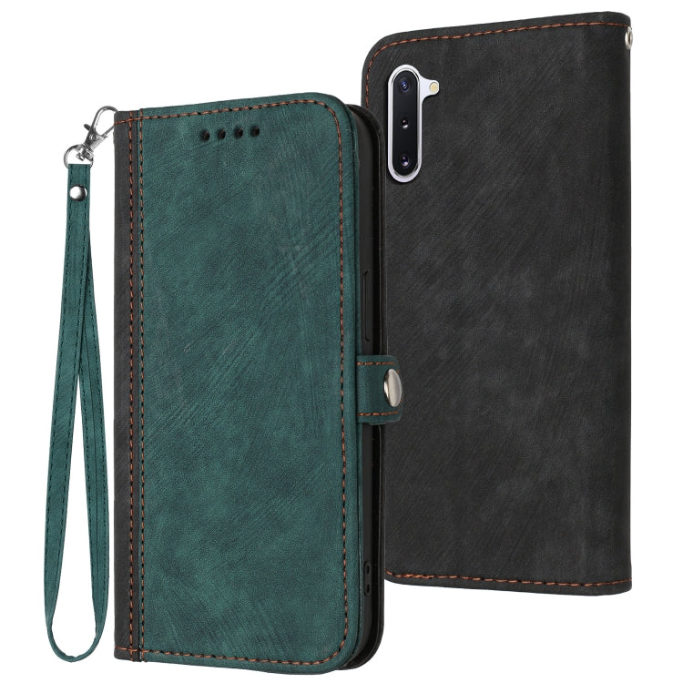 For Samsung Galaxy Note10 Side Buckle Double Fold Hand Strap Leather Phone Case