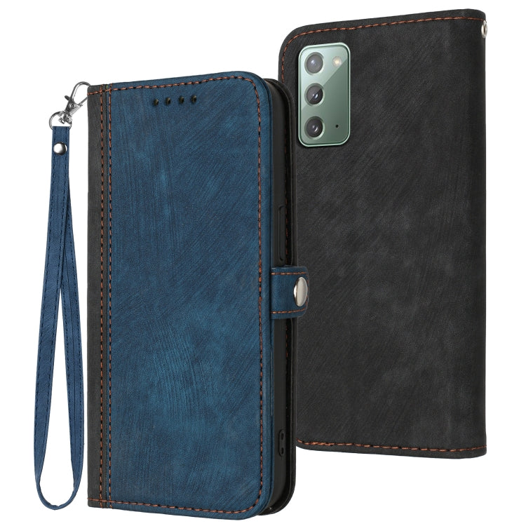 For Samsung Galaxy Note20 Side Buckle Double Fold Hand Strap Leather Phone Case