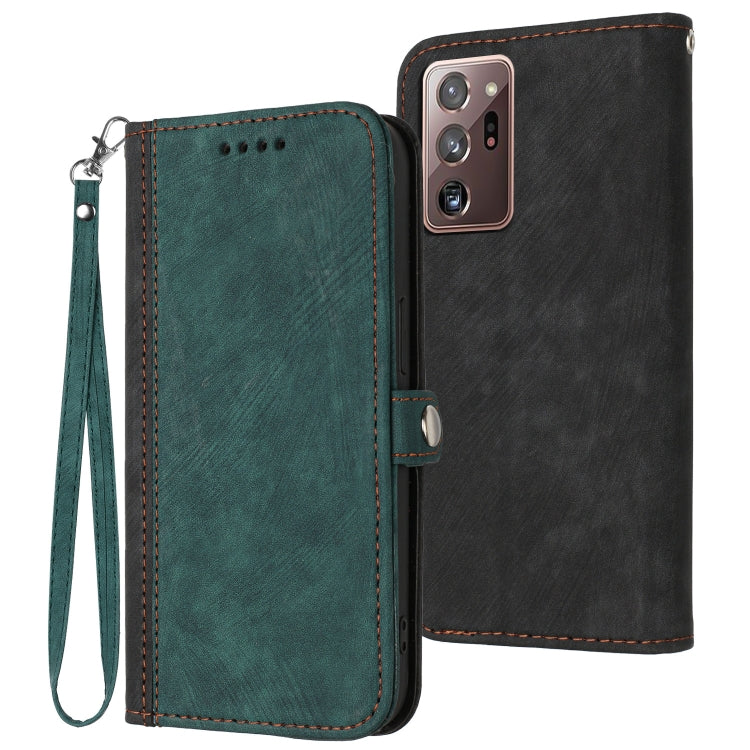 For Samsung Galaxy Note20 Ultra Side Buckle Double Fold Hand Strap Leather Phone Case