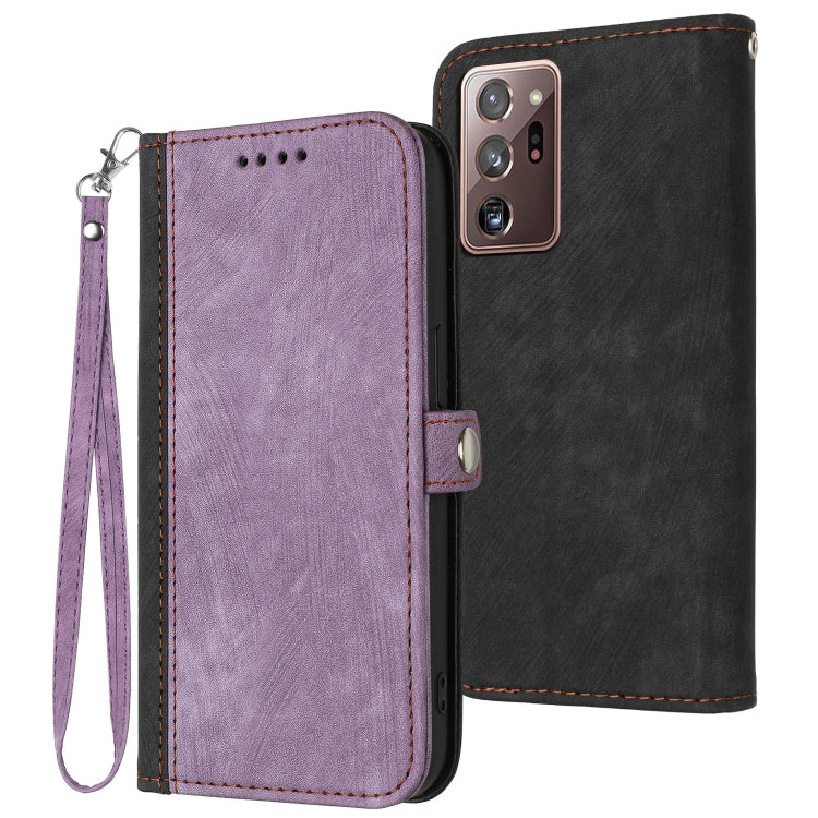 For Samsung Galaxy Note20 Ultra Side Buckle Double Fold Hand Strap Leather Phone Case