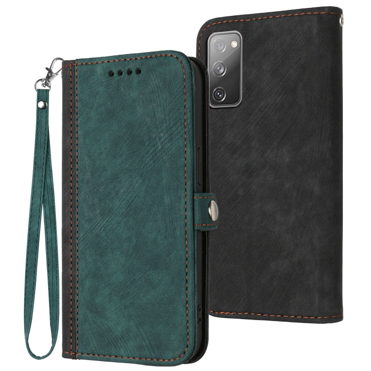 For Samsung Galaxy S20 FE Side Buckle Double Fold Hand Strap Leather Phone Case