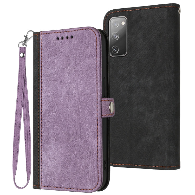 For Samsung Galaxy S20 FE Side Buckle Double Fold Hand Strap Leather Phone Case