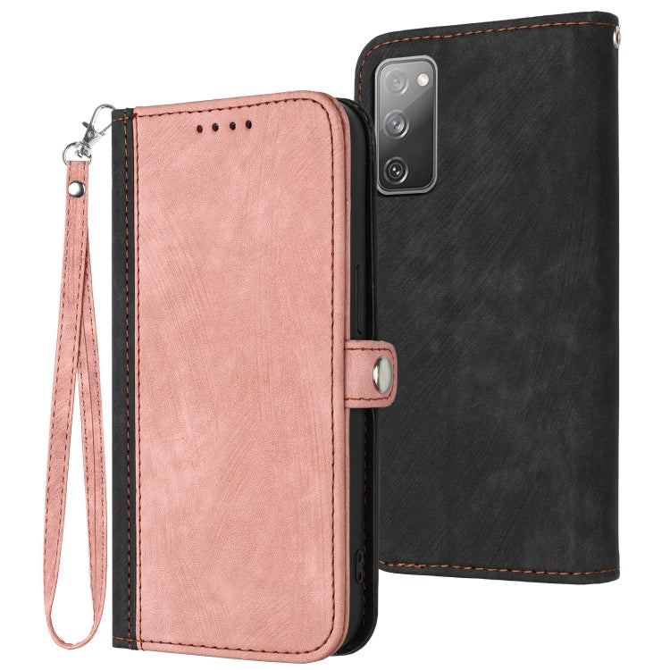 For Samsung Galaxy S20 FE Side Buckle Double Fold Hand Strap Leather Phone Case