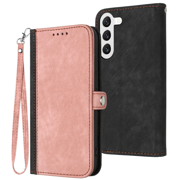 For Samsung Galaxy S23 5G Side Buckle Double Fold Hand Strap Leather Phone Case