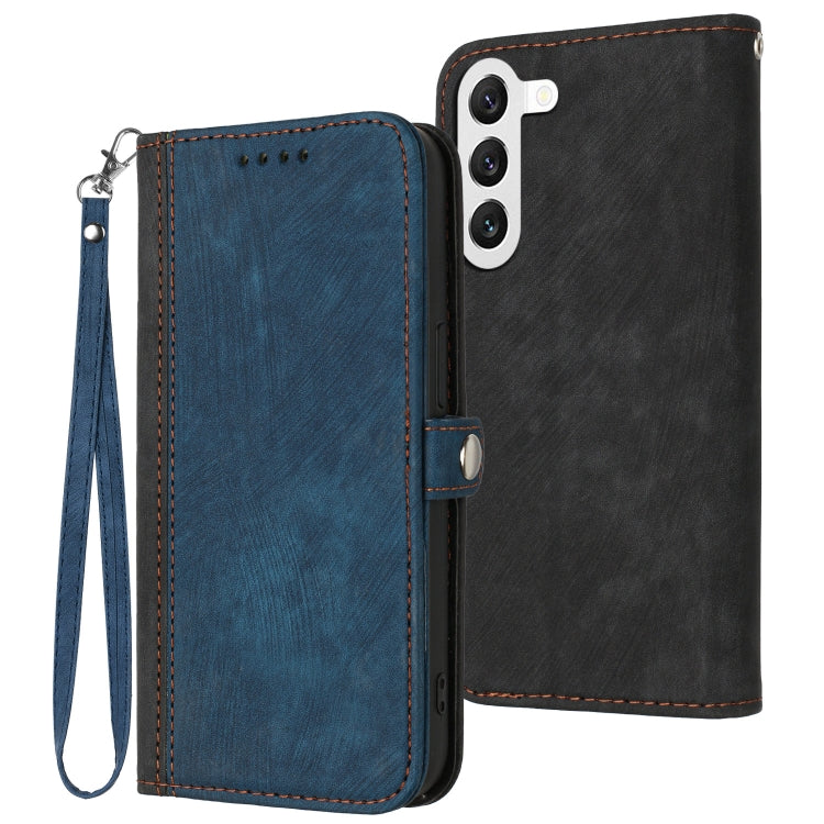 For Samsung Galaxy S23+ 5G Side Buckle Double Fold Hand Strap Leather Phone Case