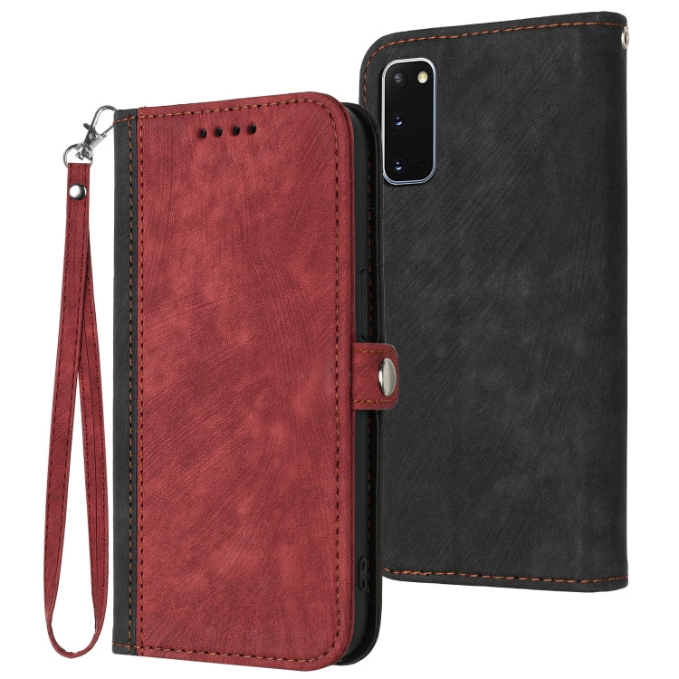 For Samsung Galaxy S20 Side Buckle Double Fold Hand Strap Leather Phone Case