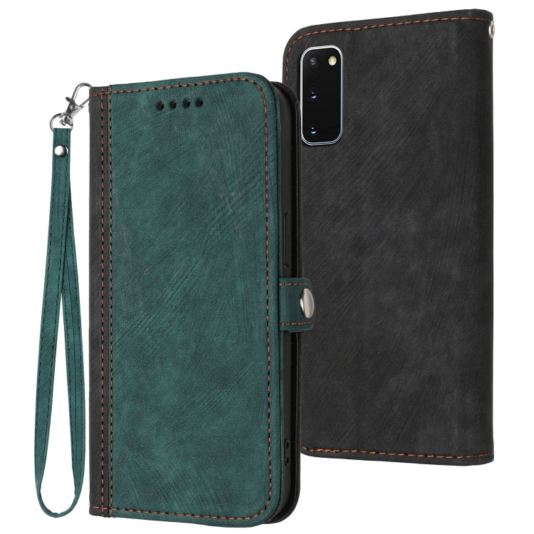 For Samsung Galaxy S20 Side Buckle Double Fold Hand Strap Leather Phone Case