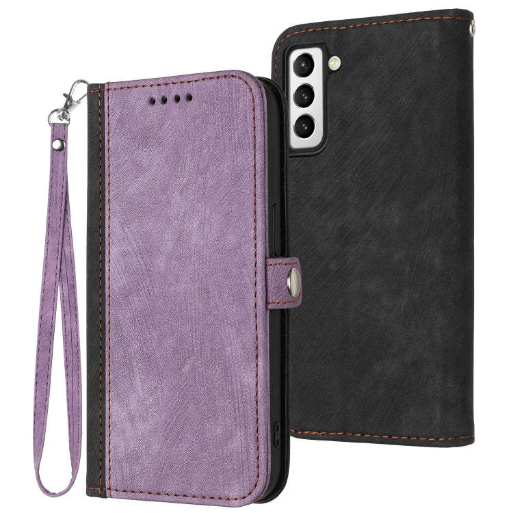 For Samsung Galaxy S21 5G Side Buckle Double Fold Hand Strap Leather Phone Case