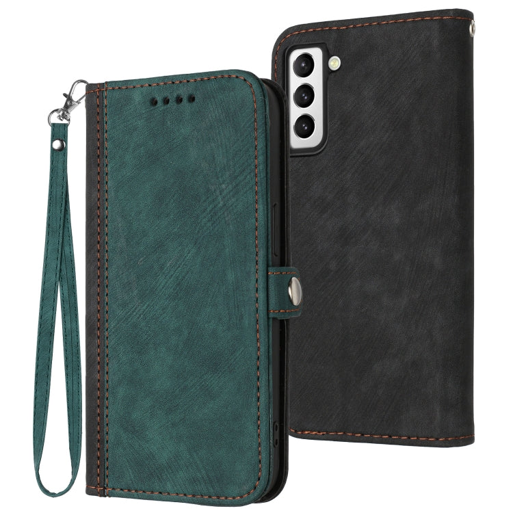 For Samsung Galaxy S21+ 5G Side Buckle Double Fold Hand Strap Leather Phone Case