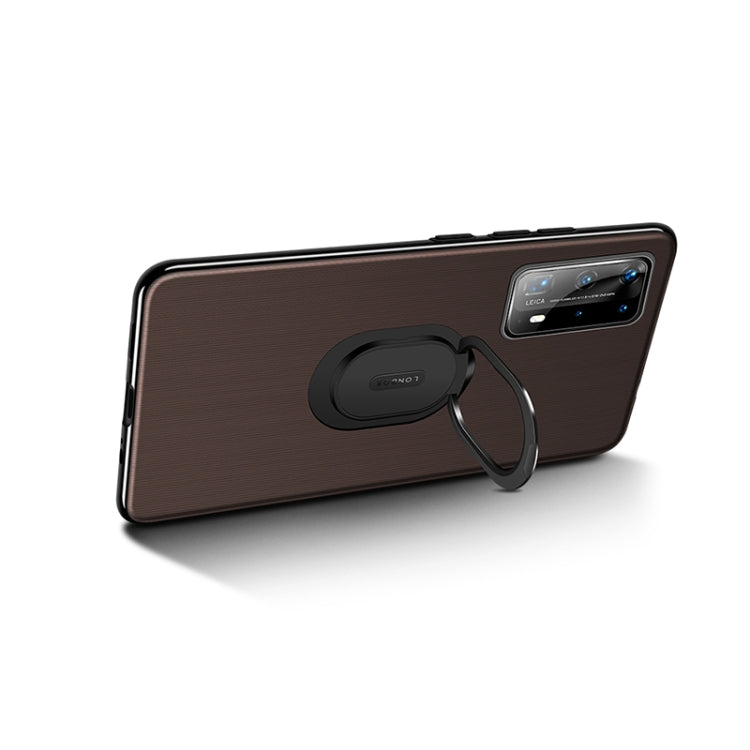 For Huawei P40 GKK Ultra-thin PC + Leather Protective Case with Magnetic Ring Holder