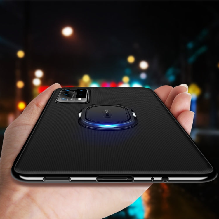 For Huawei P40 GKK Ultra-thin PC + Leather Protective Case with Magnetic Ring Holder