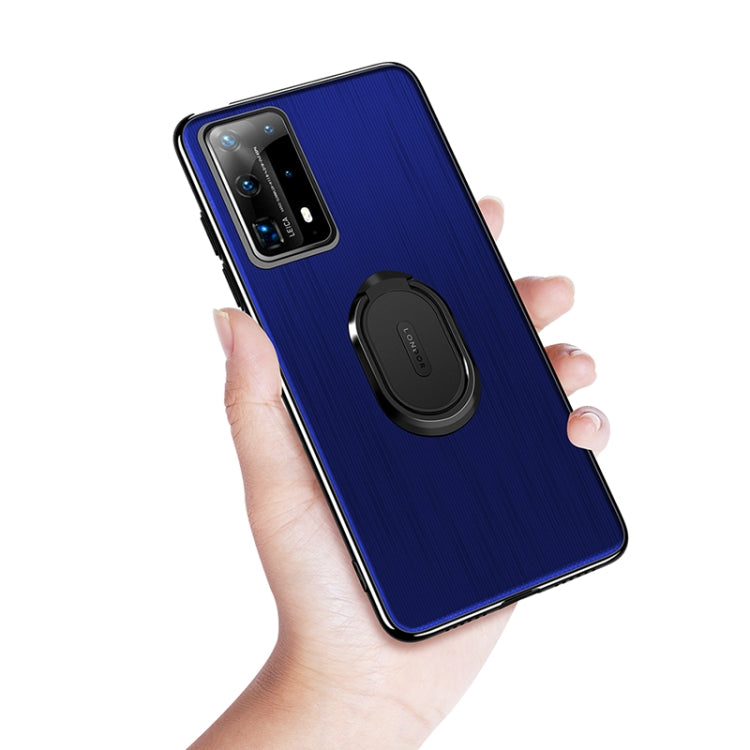 For Huawei P40 GKK Ultra-thin PC + Leather Protective Case with Magnetic Ring Holder