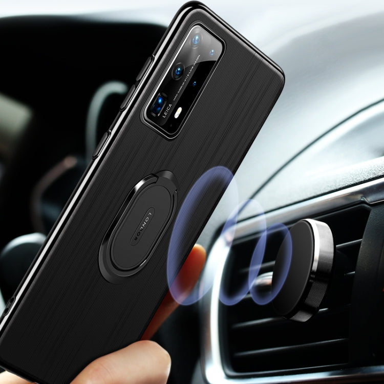 For Huawei P40 GKK Ultra-thin PC + Leather Protective Case with Magnetic Ring Holder