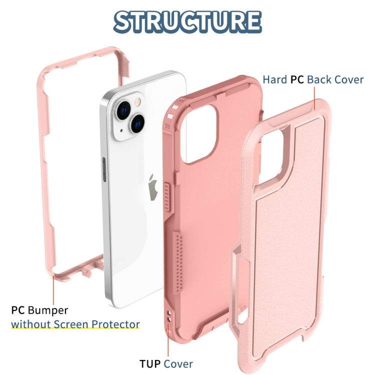 For iPhone 14 3 in 1 Soft TPU and Hard PC Phone Case