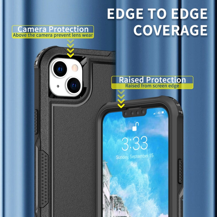 For iPhone 14 3 in 1 Soft TPU and Hard PC Phone Case