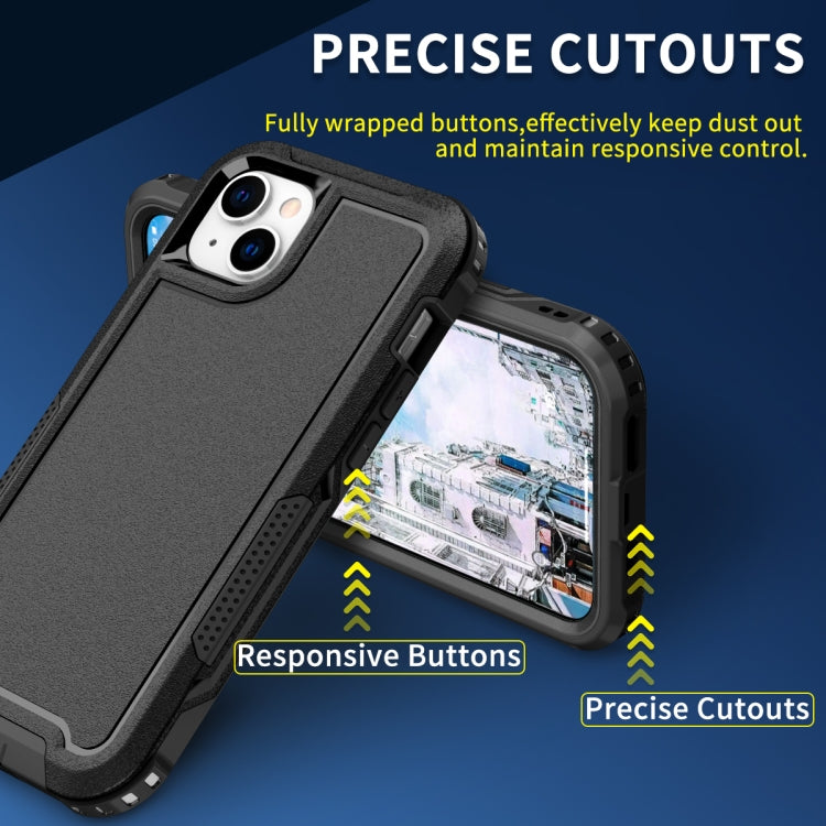 For iPhone 14 3 in 1 Soft TPU and Hard PC Phone Case