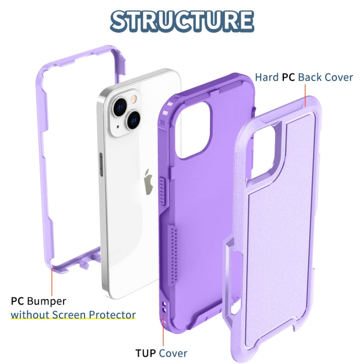 For iPhone 14 3 in 1 Soft TPU and Hard PC Phone Case