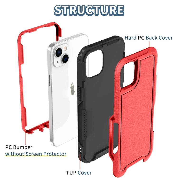 For iPhone 14 Plus 3 in 1 Soft TPU and Hard PC Phone Case