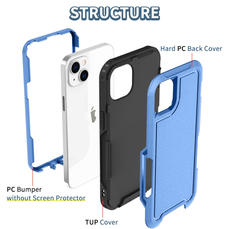 For iPhone 14 Plus 3 in 1 Soft TPU and Hard PC Phone Case
