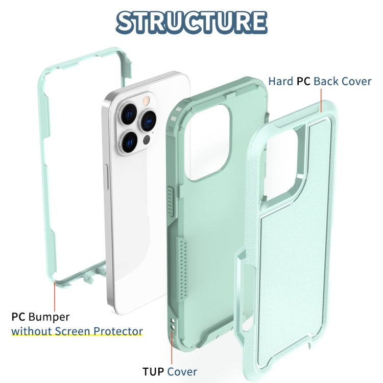 For iPhone 14 Pro 3 in 1 Soft TPU and Hard PC Phone Case