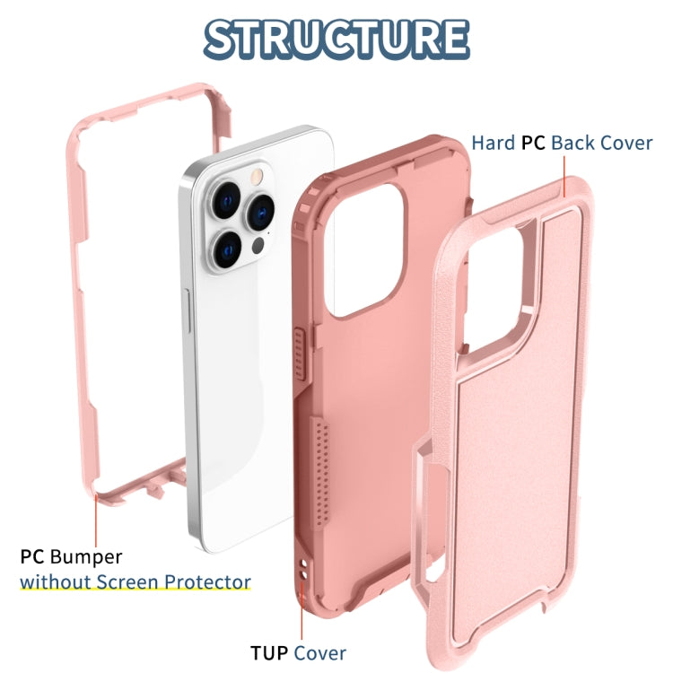 For iPhone 14 Pro Max 3 in 1 Soft TPU and Hard PC Phone Case