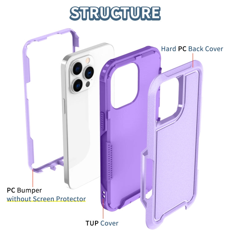 For iPhone 14 Pro Max 3 in 1 Soft TPU and Hard PC Phone Case