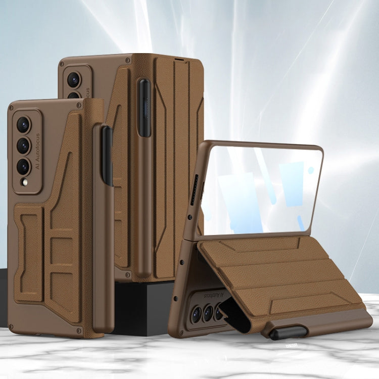 For Samsung Galaxy Z Fold4 GKK Integrated Flip Phone Case with Detachable Pen Holder