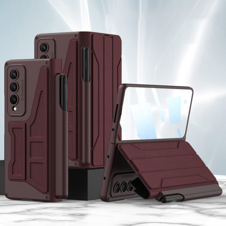 For Samsung Galaxy Z Fold4 GKK Integrated Flip Phone Case with Detachable Pen Holder