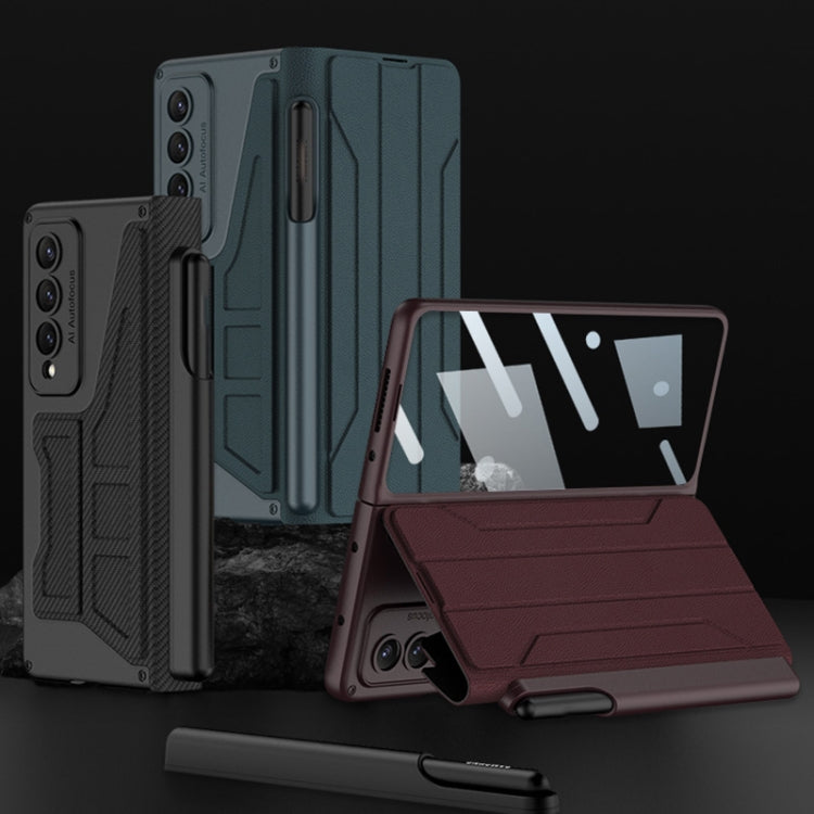 For Samsung Galaxy Z Fold4 GKK Integrated Flip Phone Case with Detachable Pen Holder