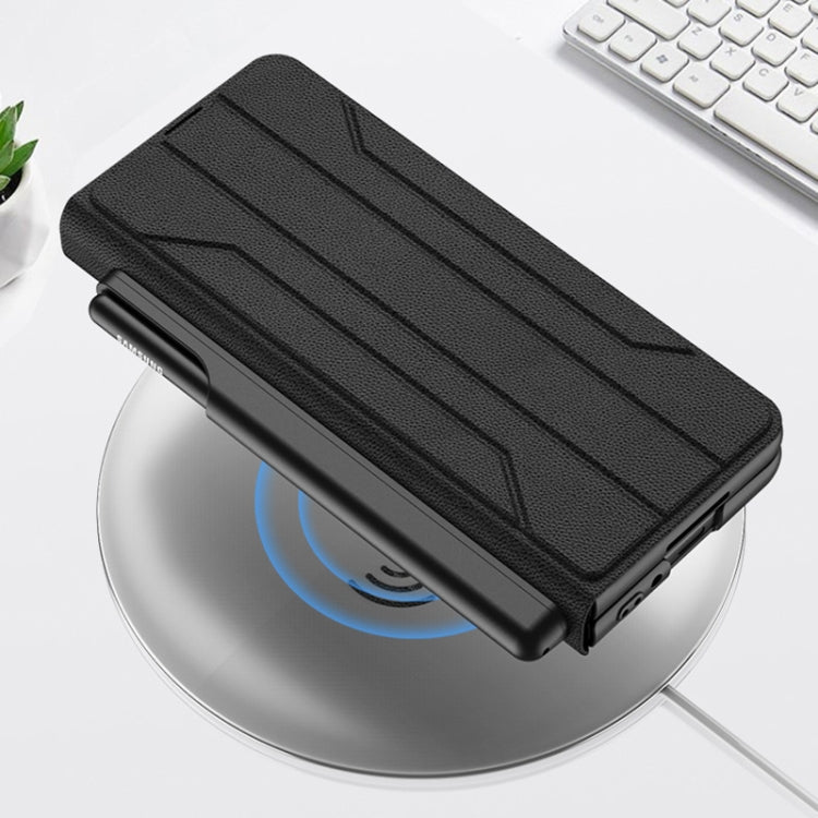 For Samsung Galaxy Z Fold4 GKK Integrated Flip Phone Case with Detachable Pen Holder