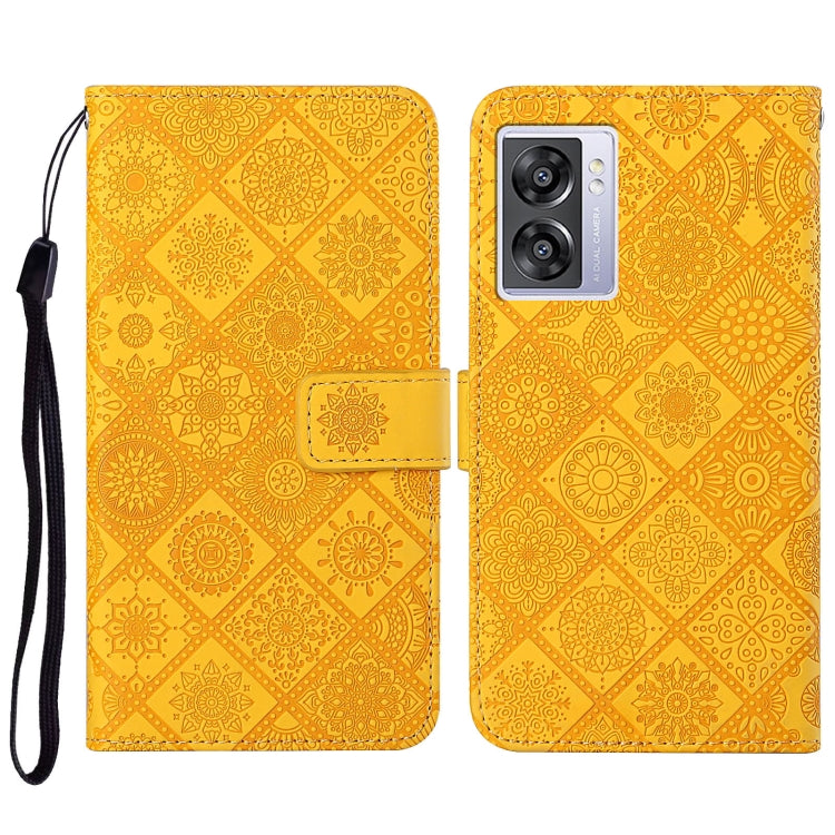 For OPPO A57 2022 Ethnic Style Embossed Pattern Leather Phone Case