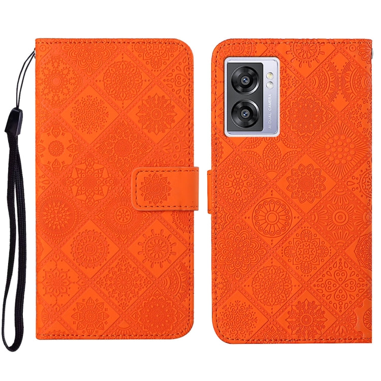For OPPO A57 2022 Ethnic Style Embossed Pattern Leather Phone Case