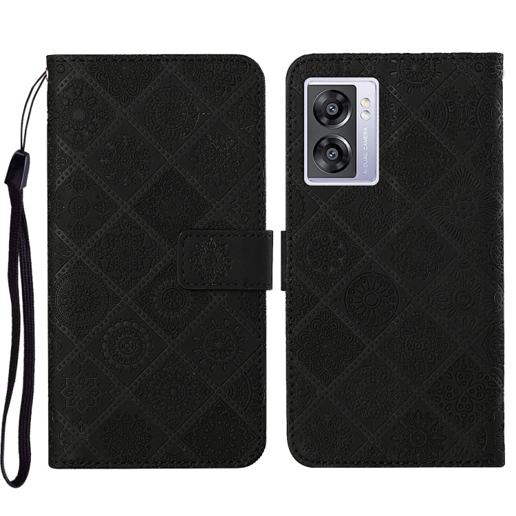For OPPO A57 2022 Ethnic Style Embossed Pattern Leather Phone Case