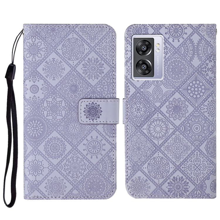 For OPPO A57 2022 Ethnic Style Embossed Pattern Leather Phone Case
