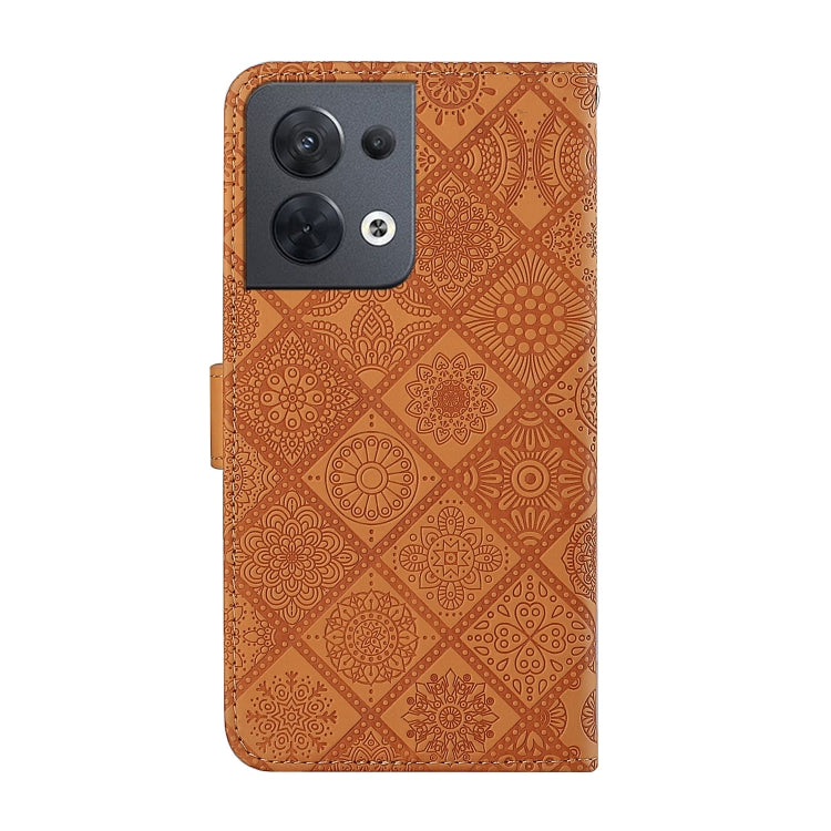 For OPPO Reno8 Ethnic Style Embossed Pattern Leather Phone Case