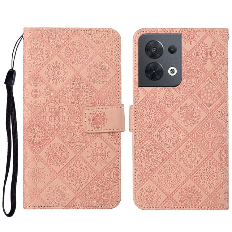 For OPPO Reno8 Ethnic Style Embossed Pattern Leather Phone Case