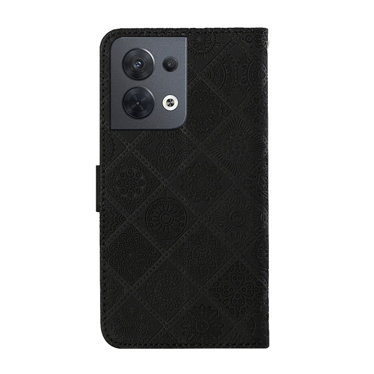 For OPPO Reno8 Ethnic Style Embossed Pattern Leather Phone Case