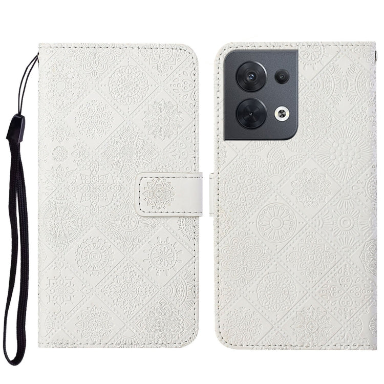 For OPPO Reno8 Ethnic Style Embossed Pattern Leather Phone Case