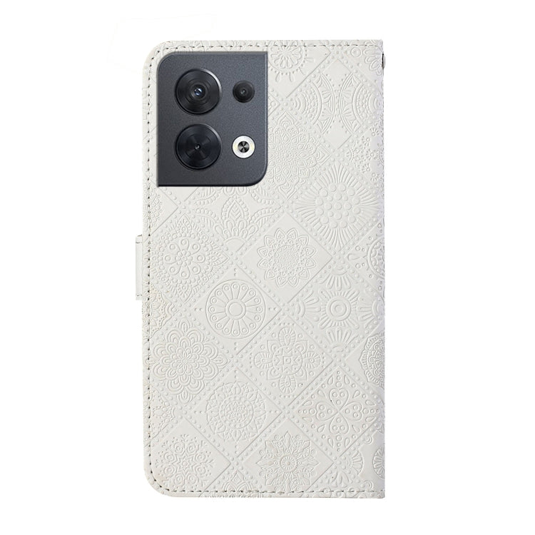 For OPPO Reno8 Ethnic Style Embossed Pattern Leather Phone Case